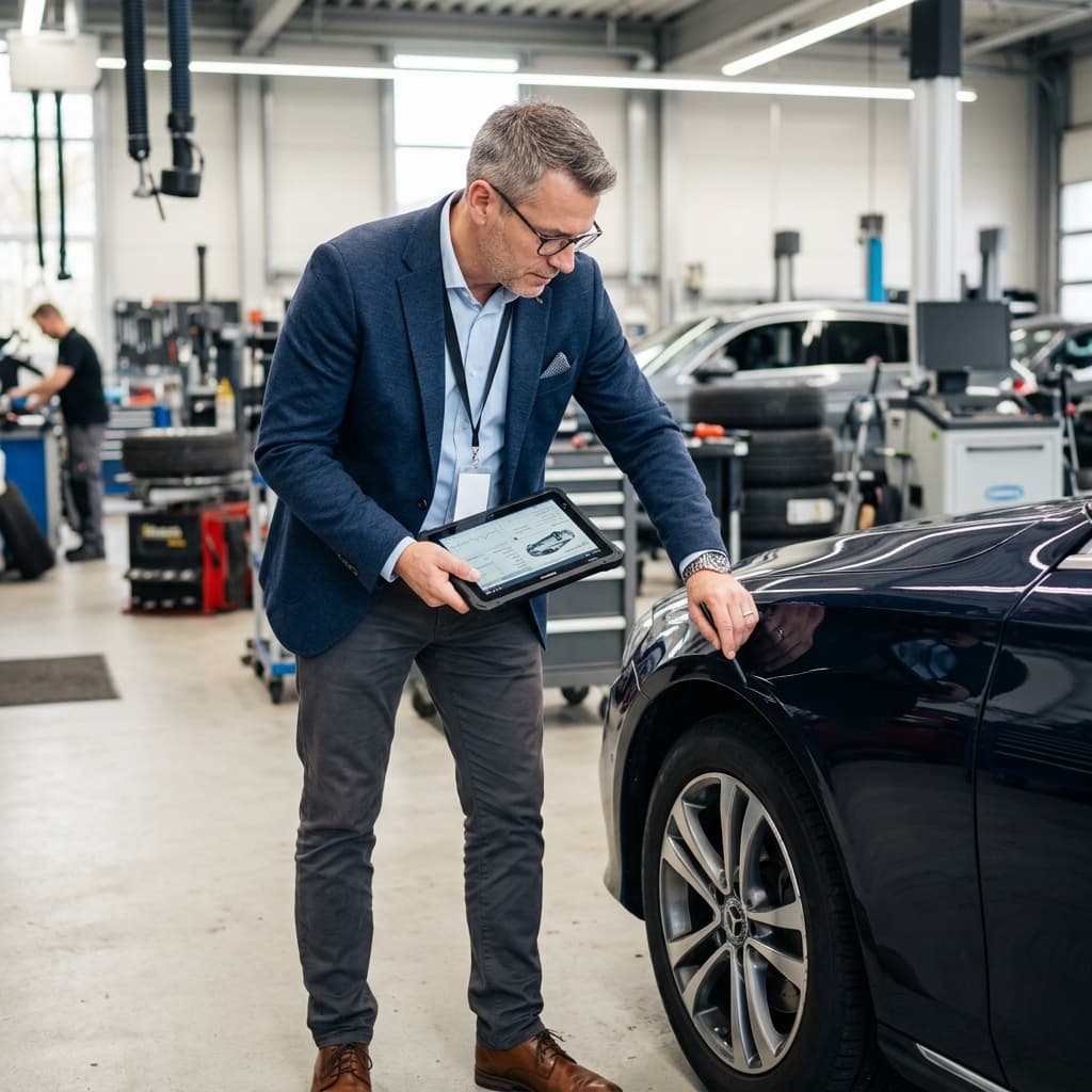 Gutachter bei der Fahrzeugbewertung